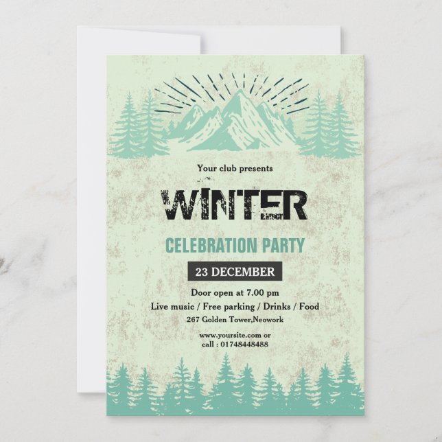 Winter-Party-Einladung Einladung (Vorderseite)