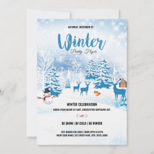 Winter Party Einladung Flyer