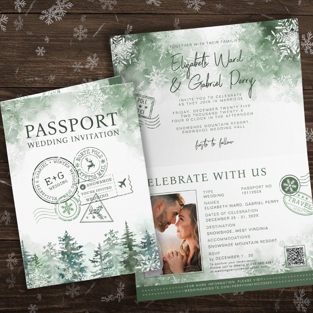 Winter-Pass-Hochzeit in Urlaubsort Einladung (Von Creator hochgeladen)