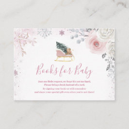 Winter Pastel Pink Snowflake Sleigh Books for Baby Begleitkarte