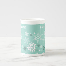 Winter Pastell Blue Snowflake Weihnachtssaison Prozellantasse