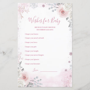 Winter-Pastell-Pink-Schneeblüten-Wünsche für Baby-