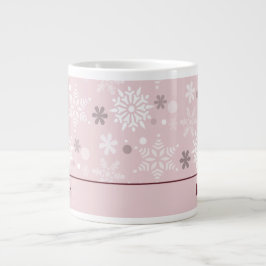 Winter Pastell Pink Snowflake Weihnachtssaison Jumbo-Tasse
