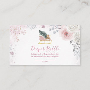 Winter-Pastell-Rosa-Schneeflee-Wagenschieber-Winde Begleitkarte