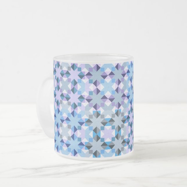Winter-Patchwork-Star Mattglastasse (Vorderseite Links)