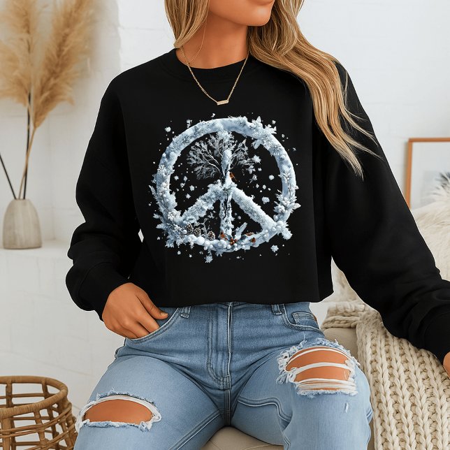 Winter Peace Sign Snowflake Sweatshirt (Von Creator hochgeladen)