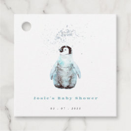 Winter Penguin Baby Shower Geschenkanhänger