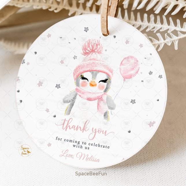Winter Penguin Babydusche Geschenkanhänger (Penguin baby shower favor tag, penguin theme favor tags, personalized penguin baby shower favor tag,)