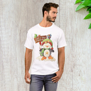 Winter Penguin & Bird Chillin Weihnachtsfeiertag T-Shirt