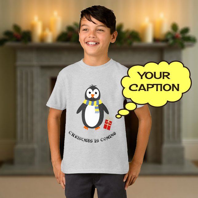 Winter penguin cute playful christmas customize T-Shirt (Von Creator hochgeladen)
