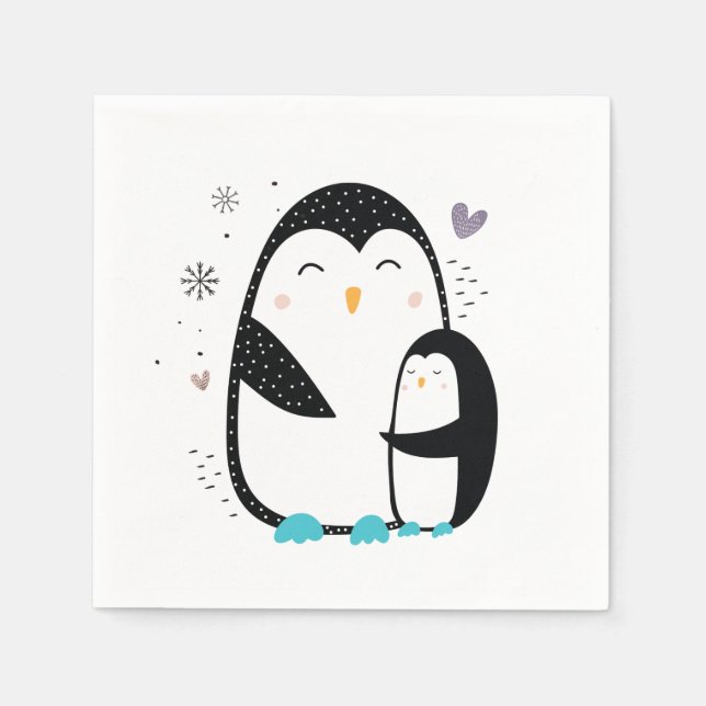Winter Penguin Napkins Serviette (Vorderseite)