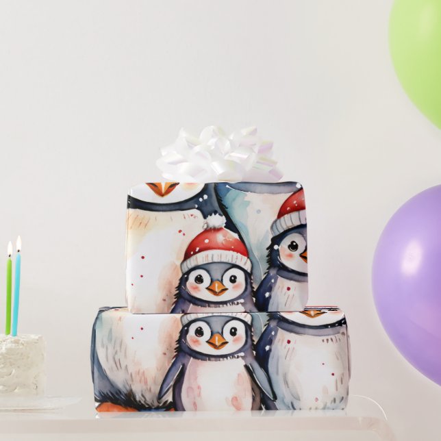 Winter Penguin Wonderland Wrap Geschenkpapier (Partygeschenke)