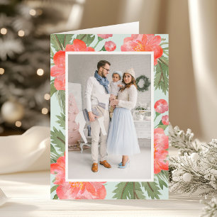 Winter Peony Foto für Feiertage geklappt Feiertagskarte