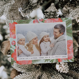 Winter Peony Holiday | Foto Card Feiertagskarte