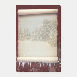 Winter-Pergamentillustration Post-it Klebezettel