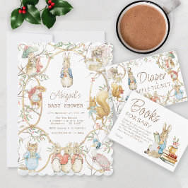 Winter Peter the Rabbit Beatrix Woodland Baby Show Einladung