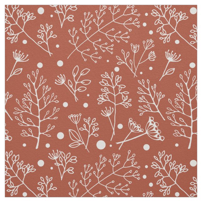 Winter Pflanze Verlasst Berries Weihnachtsmuster Stoff (Muster)