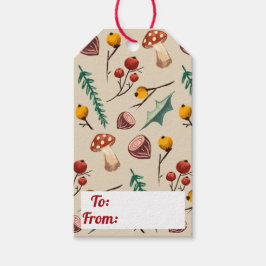 Winter Pilze & rustikale Folies Weihnachten Geschenkanhänger