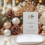 Winter Pine Branch & Cone Wedding Tischnummer<br><div class="desc">Rustikale Hochzeitskarten mit Aquarellbildern,  die einen Kiefernzweig mit grünen Kiefernfischen und einem Kiefernkegel darstellen. Die Tischnummern sind in der rustikalen Blätter. Fügen Sie Tischnummer hinzu und personalisieren Sie Ihre Details in dunkelgrau.</div>