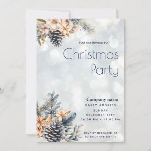 Winter Pine cone Blumenkonzern Weihnachts Party Einladung