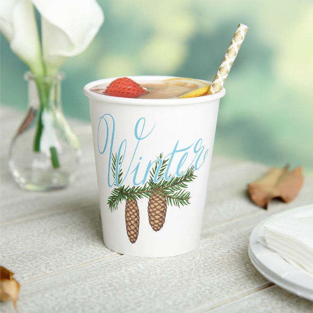 Winter Pine Cones Pappbecher (Von Creator hochgeladen)
