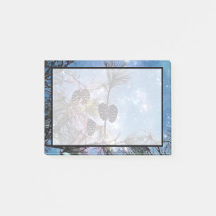 Winter Pine Cones unter einem Sternenhimmel Post-it Klebezettel