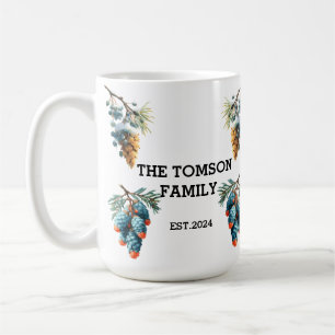 Winter Pine Cons Familiennamendesign Kaffeetasse