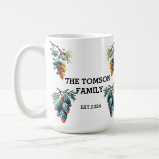 Winter Pine Cons Familiennamendesign Kaffeetasse