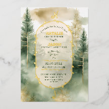 Winter Pine Forest Monogram Wedding