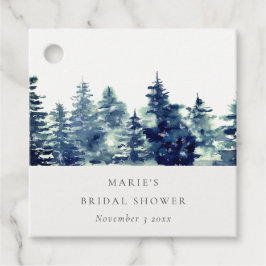 Winter Pine Forest Snow Wasserfarbe Brautparty Geschenkanhänger