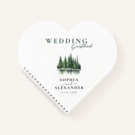Winter Pine Forest Wedding Guestbook Notizbuch