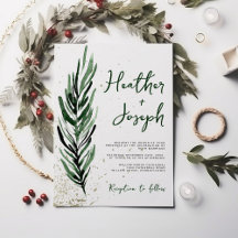 Winter Pine & Gold Christmas Festive Wedding