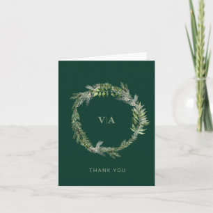 Winter Pine Green mit Wedding Monogram