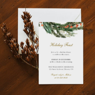Winter Pine Greenery Festlichkeiten Einladung