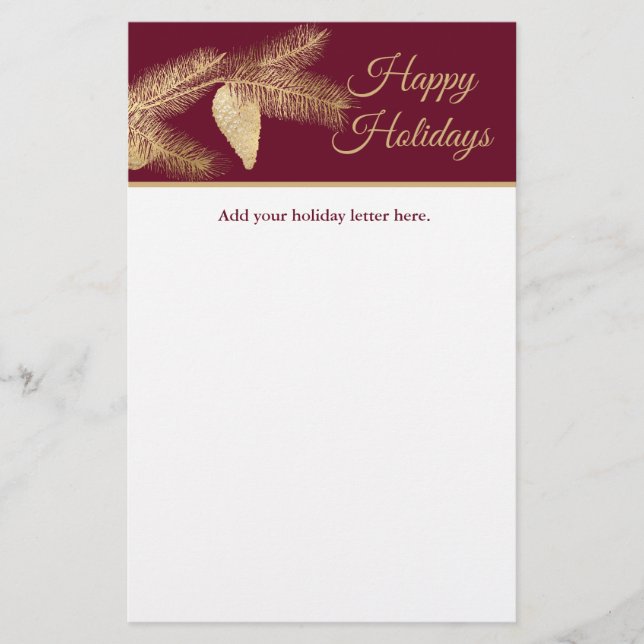 Winter Pine Holiday Briefpapier (Vorderseite)