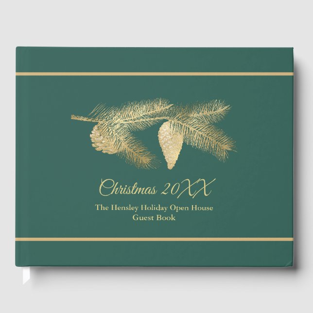 Winter Pine Holiday Gästebuch (Vorderseite)