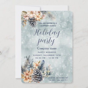 Winter Pine Kegel Blumenfest Party Unternehmen Einladung