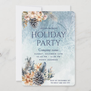 Winter Pine Kegel Blumenfest Party Unternehmen Einladung