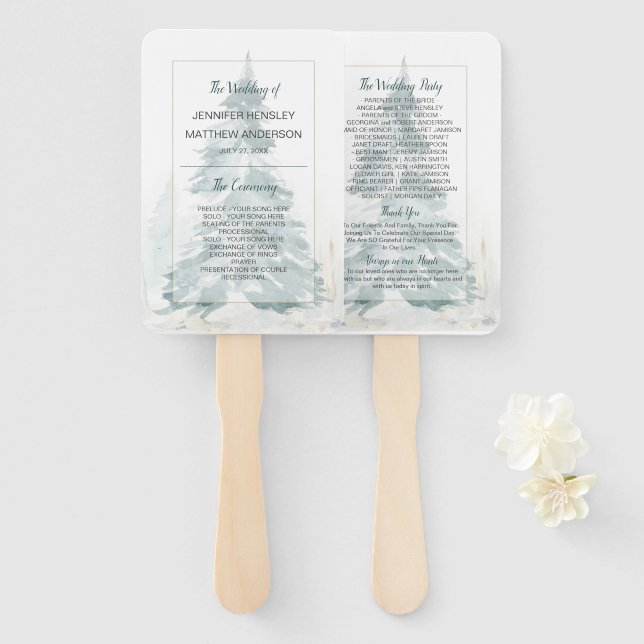 Winter Pine Romance Programm Fans Fächer (Vorne und Hinten)