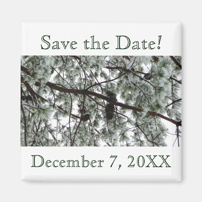Winter Pine Save the Date Magnet (Vorne)