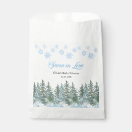 Winter Pine Snow in Love Snowflakes Bridal Shower Geschenktütchen