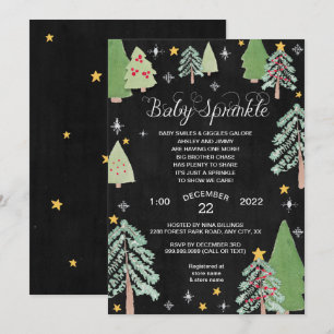Winter Pine Tree Baby Sprinkle Einladung