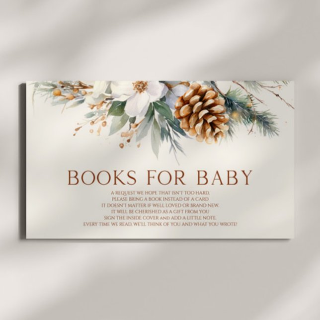 Winter Pine Tree Babydusche Bücher für Baby Begleitkarte (Von Creator hochgeladen)
