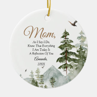 Winter Pine Tree Bloral Mutter der Braut Keramik Ornament