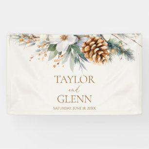 Winter Pine Tree Blume Blumengarten Hochzeit Banner