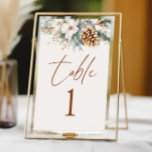 Winter Pine Tree Blume Hochzeit Tischnummer<br><div class="desc">Das ist eine Winter Pine Tree Blume Hochzeit Tischnummer!</div>