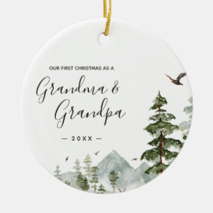 Winter Pine Tree Grandma Opa Erste Weihnachtsfeier Keramik Ornament