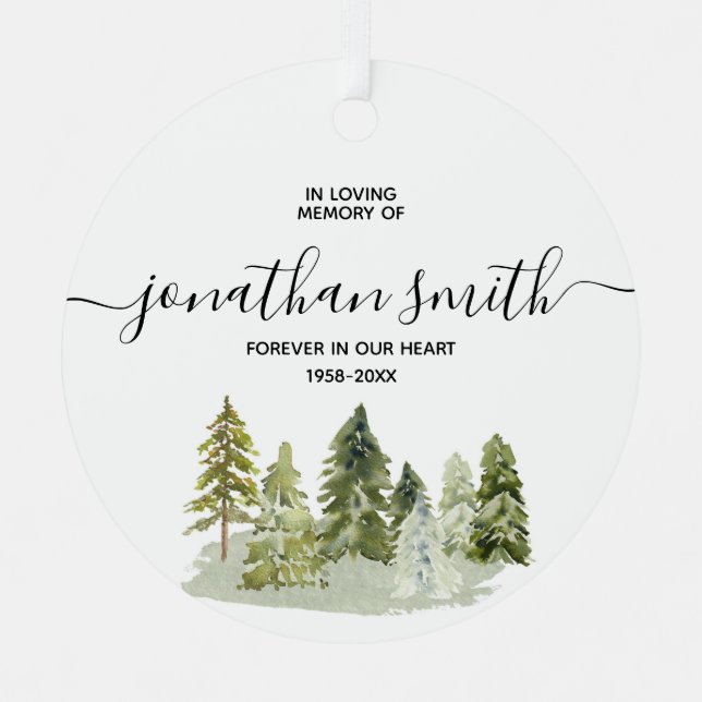 Winter Pine Tree Lounge Weihnachten Ornament Aus Metall (Vorderseite)