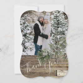 Winter Pine Tree & Pine Cones Hochzeit Dankeskarte