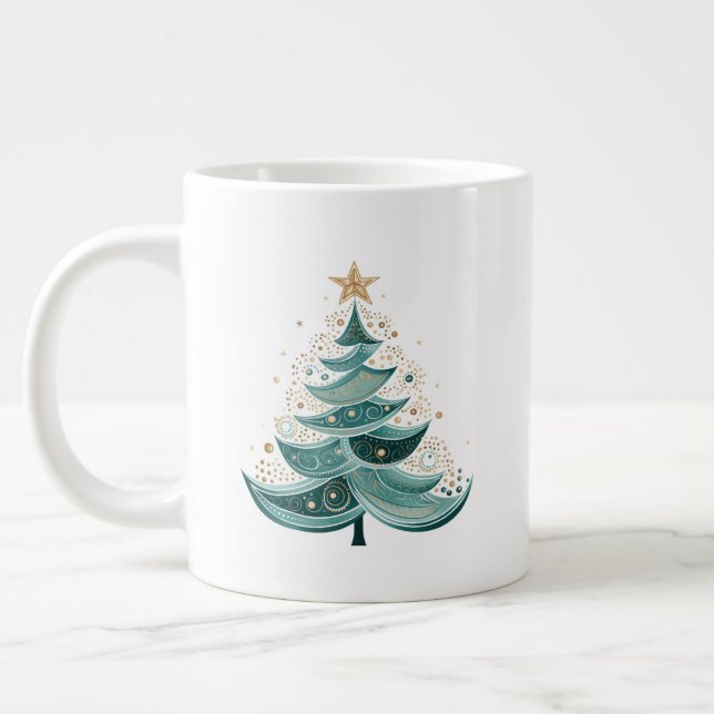 Winter Pine Tree Weihnachtskaffee Tasse (Links)